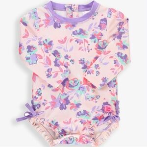 RuffleButts Long Sleeve One Piece Rash Guard NWOT